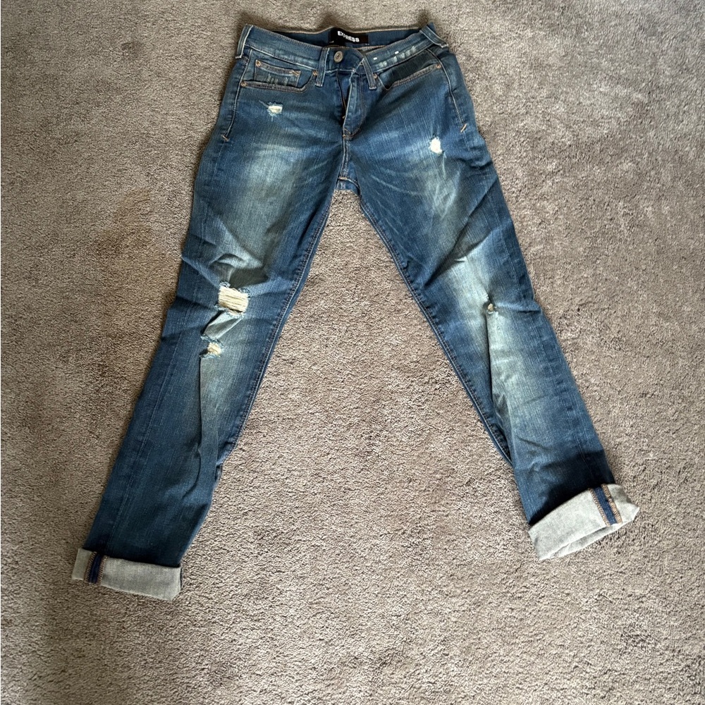 Express Blue Boyfriend Jeans